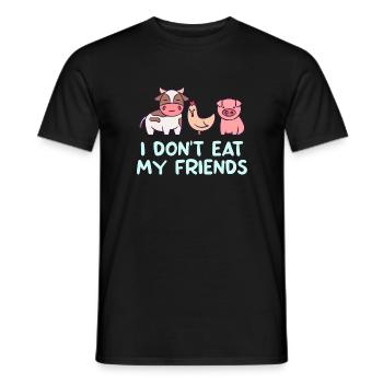 Cow Happy Friends Design für Veganer - Männer T-Shirt - Schwarz - Vorne - AI Model Male 178 light (178cm)