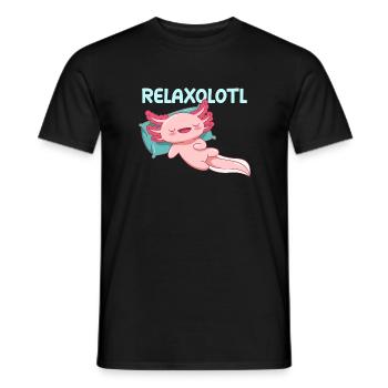 Relaxolotl Pun Design for Axolotl Lovers - Men's T-Shirt - black - Front - AI Model Male 178 light (178cm)