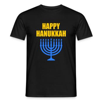 HAPPY HANUKKAH - Männer T-Shirt - Schwarz - Vorne - AI Model Male 178 light (178cm)