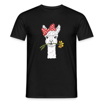 Alapaka sucré à la fleur - T-shirt homme - noir - Devant - AI Model Male 178 light (178cm)