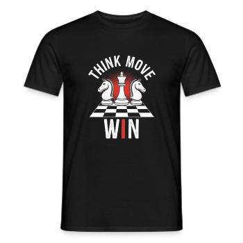 Think Move Win Chess Player - Men's T-Shirt - black - Front - AI Model Male 178 light (178cm)