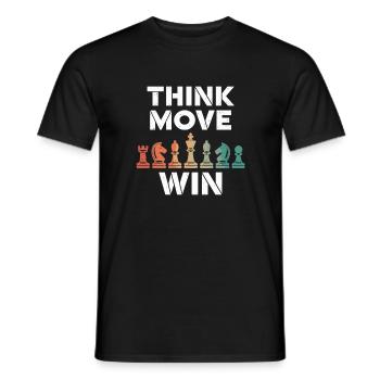 Think Move Win Chess Piece - Men's T-Shirt - black - Front - AI Model Male 178 light (178cm)