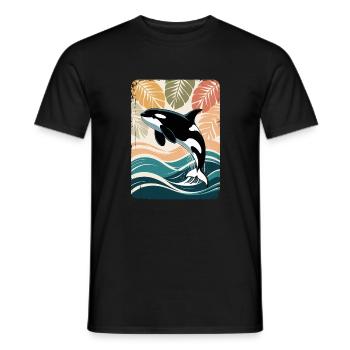 Orka Meerestier Schwertwal Wal Orca - Männer T-Shirt - Schwarz - Vorne - AI Model Male 178 light (178cm)