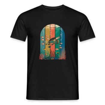 Aquatic Turtle Sea Creatures Turtle - Men's T-Shirt - black - Front - AI Model Male 178 light (178cm)