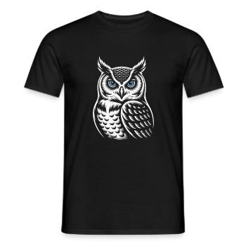 Eule - Männer T-Shirt - Schwarz - Vorne - AI Model Male 178 light (178cm)