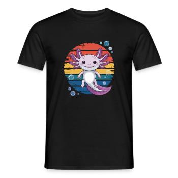 Axolotl - T-shirt homme - noir - Devant - AI Model Male 178 light (178cm)