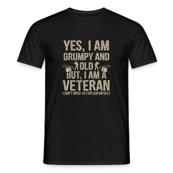 Journée des anciens combattants - Ancien vétéran grincheux - T-shirt homme - noir - Devant - AI Model Male 178 light (178cm)