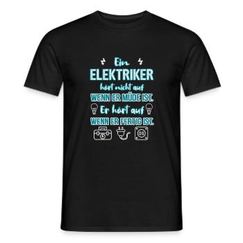 Elektriker Elektrik müde - Männer T-Shirt - Schwarz - Vorne - AI Model Male 178 light (178cm)