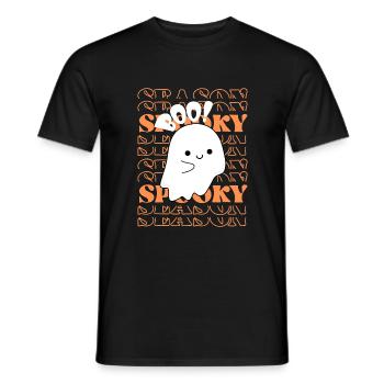 Spooky Season Geist - Männer T-Shirt - Schwarz - Vorne - AI Model Male 178 light (178cm)