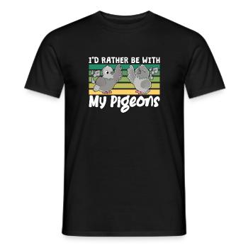 Eher mit Tauben Design für Taubenliebhaber - Männer T-Shirt - Schwarz - Vorne - AI Model Male 178 light (178cm)