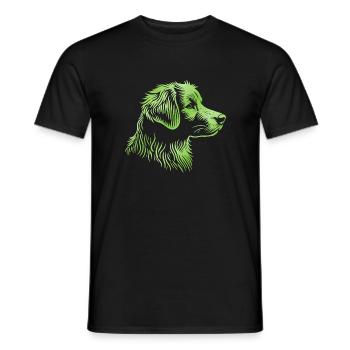 NOVA SCOTIA DUCK TOLLING RETRIEVER Porträt grün - Männer T-Shirt - Schwarz - Vorne - AI Model Male 178 light (178cm)