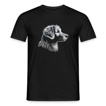 NOVA SCOTIA DUCK TOLLING RETRIEVER Porträt silber - Männer T-Shirt - Schwarz - Vorne - AI Model Male 178 light (178cm)
