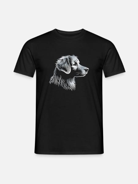 NOVA SCOTIA DUCK TOLLING RETRIEVER Portret srebrny - Mænd T-shirt - sort