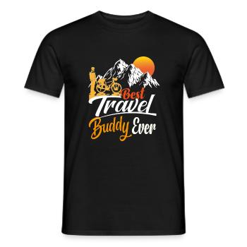 best travel bike buddy ever - Männer T-Shirt - Schwarz - Vorne - AI Model Male 178 light (178cm)