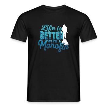 Life is better with a Monofin Apnoe Taucher - Männer T-Shirt - Schwarz - Vorne - AI Model Male 178 light (178cm)