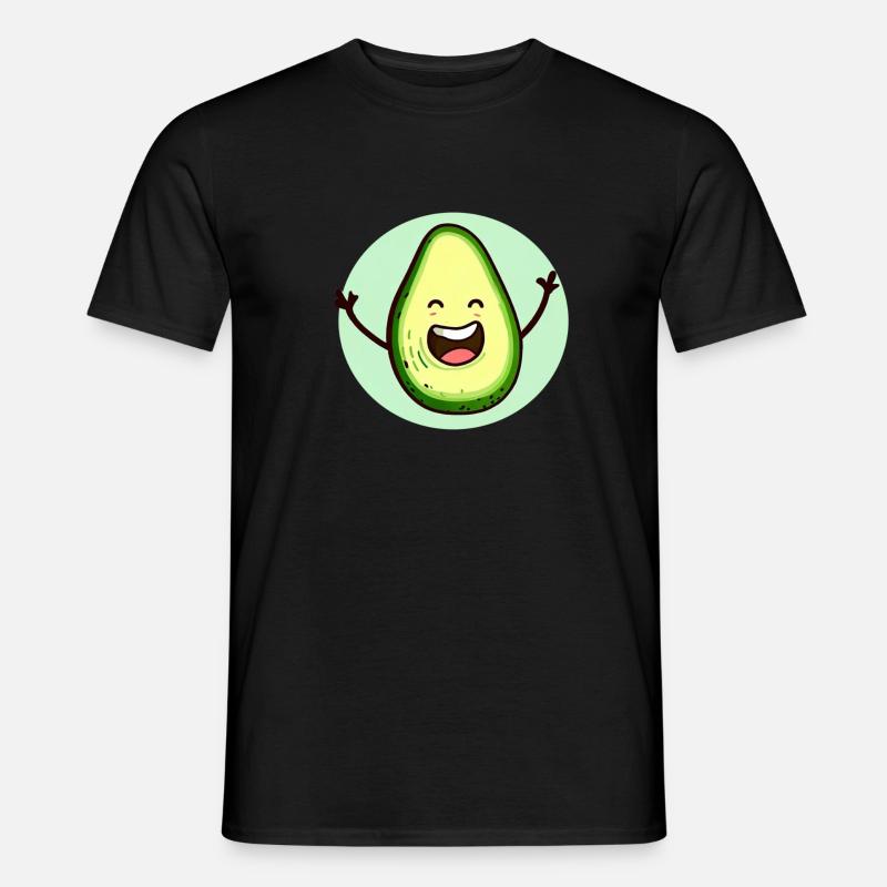 Fröhliche Avocado - Männer T-Shirt - Schwarz