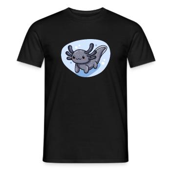 Stark markierter melanoider Axolotl für Fans - Männer T-Shirt - Schwarz - Vorne - AI Model Male 178 light (178cm)