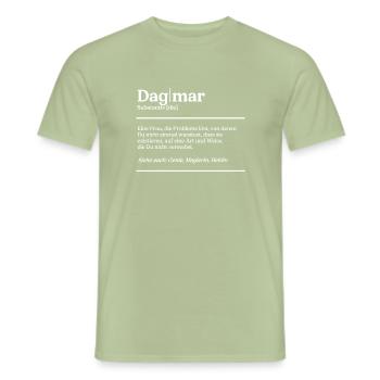 Dagmar Name Definition Design für stolze Dagmars - Männer T-Shirt - Sage - Vorne - AI Model Male 178 light (178cm)