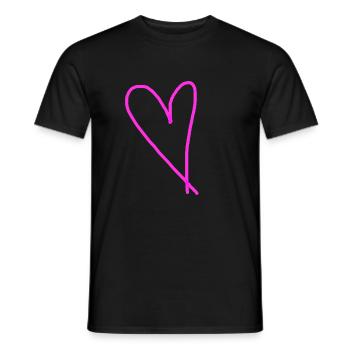 Herz pink rosa Geschenkidee Herzchen Liebe - Männer T-Shirt - Schwarz - Vorne - AI Model Male 178 light (178cm)
