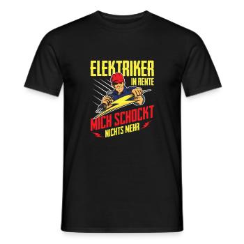 Électricien à la retraite, rien de plus choquant de cadeau - T-shirt homme - noir - Devant - AI Model Male 178 light (178cm)