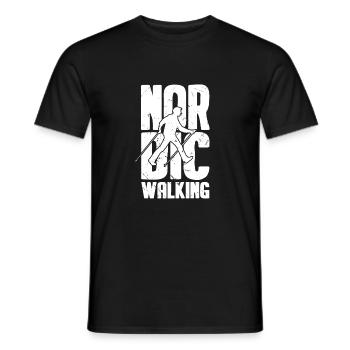 Nordic Walking Fitness Sport Endurance Gift - Men's T-Shirt - black - Front - AI Model Male 178 light (178cm)