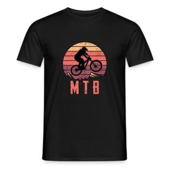 BMX MTB Mountainbike Fahrradhelm - Männer T-Shirt - Schwarz - Vorne - AI Model Male 178 light (178cm)