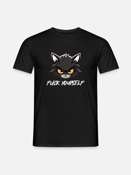 Black Cat Fuck YourSelf - Men's T-Shirt - black