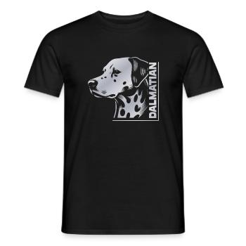 Dalmatien Portrait Dessin Tête Argent - T-shirt homme - noir - Devant - AI Model Male 178 light (178cm)