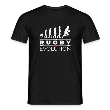 Rugby is evolution - Message Humour Parodie Rugby - T-shirt homme - noir - Devant - AI Model Male 178 light (178cm)