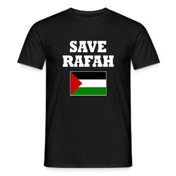 Save rafah - T-shirt homme - noir - Devant - AI Model Male 178 light (178cm)