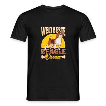 Weltbeste Beagle Oma Design Hundehalter Oma - Männer T-Shirt - Schwarz - Vorne - AI Model Male 178 light (178cm)
