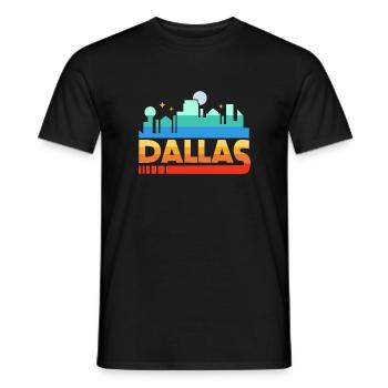 Farbenfrohes Dallas-Design für stolze Texaner - Männer T-Shirt - Schwarz - Vorne - AI Model Male 178 light (178cm)