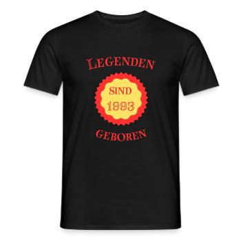 Legenden sind 1993 geboren - Männer T-Shirt - Schwarz - Vorne - AI Model Male 178 light (178cm)