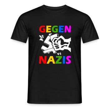 Gegen nazis - Männer T-Shirt - Schwarz - Vorne - AI Model Male 178 light (178cm)