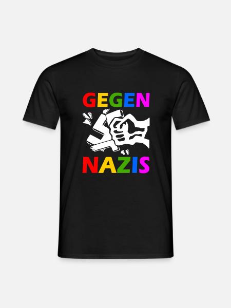 Gegen nazis - Männer T-Shirt - Schwarz