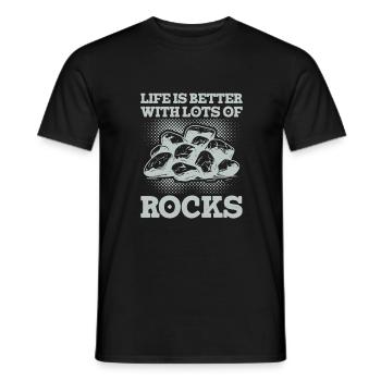 Collectionneur de roches Géologie Géologue lapidaire Minéral - T-shirt homme - noir - Devant - AI Model Male 178 light (178cm)