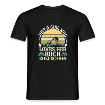 Collectionneur de roches Géologie Géologue lapidaire Minéral - T-shirt homme - noir - Devant - AI Model Male 178 light (178cm)