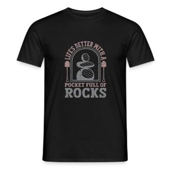 Collectionneur de roches Géologie Géologue lapidaire Minéral - T-shirt homme - noir - Devant - AI Model Male 178 light (178cm)