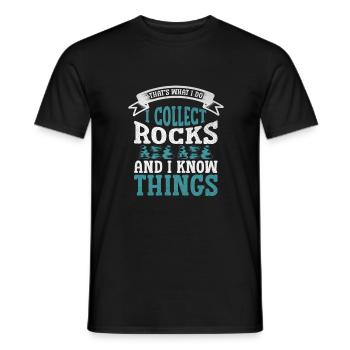 Collectionneur de roches Géologie Géologue lapidaire Minéral - T-shirt homme - noir - Devant - AI Model Male 178 light (178cm)