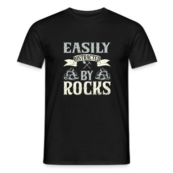 Collectionneur de roches Géologie Géologue lapidaire Minéral - T-shirt homme - noir - Devant - AI Model Male 178 light (178cm)