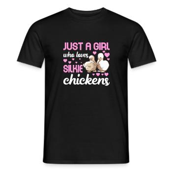 Silkie Huhn Lustige Farm Tierliebhaber - Männer T-Shirt - Schwarz - Vorne - AI Model Male 178 light (178cm)