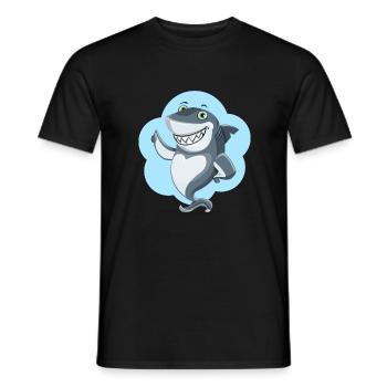 shark23 - T-shirt homme - noir - Devant - AI Model Male 178 light (178cm)