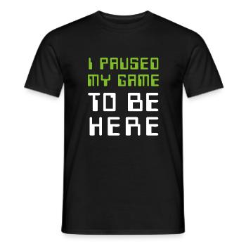 J'ai fait une pause dans mon jeu pour être ici - T-shirt homme - noir - Devant - AI Model Male 178 light (178cm)