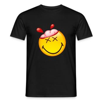 Smiley Glossy Happy Brain - T-shirt homme - noir - Devant - AI Model Male 178 light (178cm)
