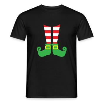 christmas elf leg costume - Men's T-Shirt - black - Front - AI Model Male 178 light (178cm)