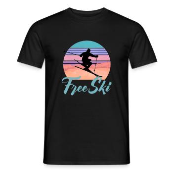 Ski gratuit, sports d'hiver, ski, ski de slalom, Sk - T-shirt homme - noir - Devant - AI Model Male 178 light (178cm)