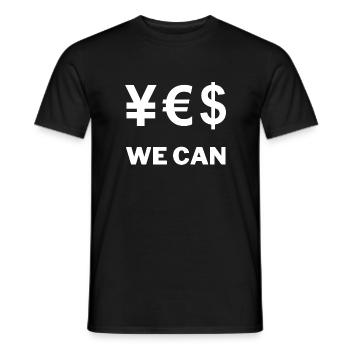 YES WE CAN - Men's T-Shirt - black - Front - AI Model Male 178 light (178cm)