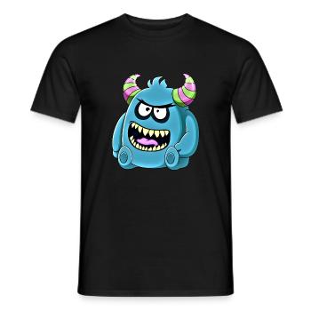 Petit mignon monstre drôle n°47 - T-shirt homme - noir - Devant - AI Model Male 178 light (178cm)