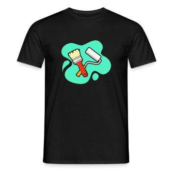 Pinsel und Farbrolle Design für Maler und - Männer T-Shirt - Schwarz - Vorne - AI Model Male 178 light (178cm)