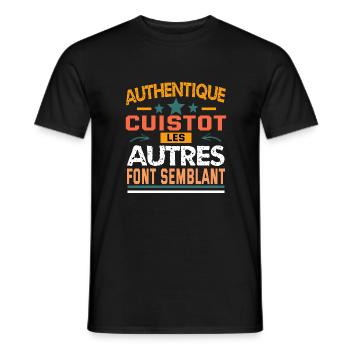 authentique cuistot - T-shirt homme - noir - Devant - AI Model Male 178 light (178cm)